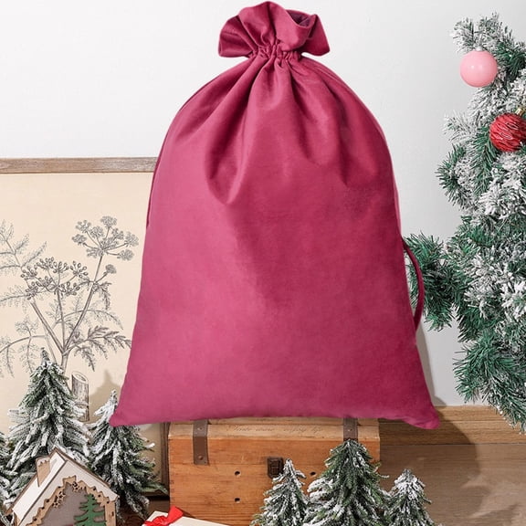 Nkmbld Christmas Ornament Bag Santa Sack Large Canvas Bags with Drawstrings for Xmas Package Storage, Large-Capacity Cotton Bag Party Favors Gift Bags, Red