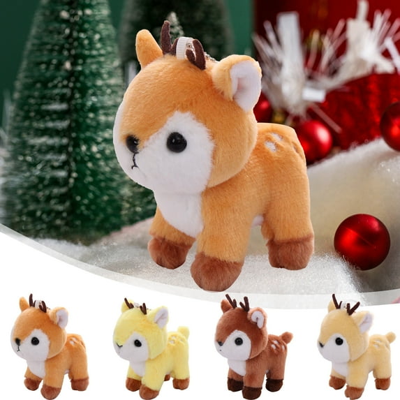 Nkmbld Christmas Pet Stuffed Doll, Cute Pet Deer Rudolph Plushs Toy, Fall Winter Home Bedroom Party Decoration Holiday Gift Birthday Gift