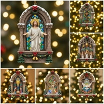 Nkmbld Christmas Religious Ornaments, Christmas Tree Pendants Set, Holy Religious Gifts, Nativity Scene Christian Gifts