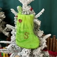 thumbnail image 1 of Nkmbld Christmas Stockings with Initials, Embroidered Letter Knit Green White Christmas Stocking for Family Holiday Decorations and Xmas Tree Fireplace, 1 of 8
