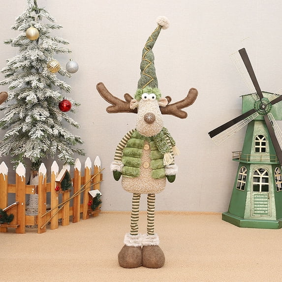 Nkmbld Christmas Tabletop Decorations Cute Christmas Reindeer Doll Long Legs Christmas Ornament for Home Decoration