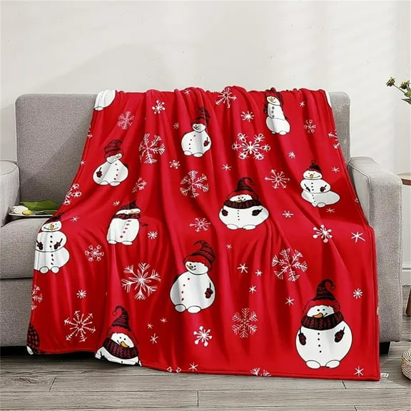 Nkmbld Christmas Throw Blanket Christmas Tree Printed Thickened Fleece Blanket Double Sided Plush Nap Blanket for Sofa, Couch, Chairs and Bed