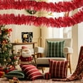 thumbnail image 1 of Nkmbld Christmas Tinsel Garland Xmas Tree Decorations Metallic Ribbon Twist Garland Ceiling Hanging Decorations for New Year Party Holiday Decor, Red, 1 of 7