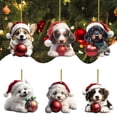 thumbnail image 1 of Nkmbld Christmas Tree Hanging Ornaments Cute Dog Series Acrylic Keychain and Car Rearview Mirror Hanging Decorations, 1 of 8