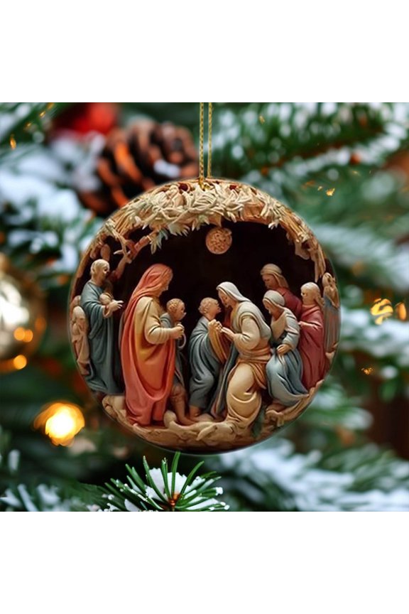 Christmas Tree Hanging Ornaments Nativity Scene Ornaments Religious Christmas Hanging Ornament for Tree Walls Windows Doors Home Party Garden