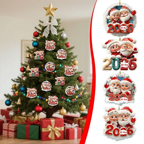 Nkmbld Christmas Tree Ornaments Exquisite House Acrylic Pendant for Walls Windows Doors Car Home Party Garden