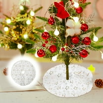 Nkmbld Christmas Tree Skirt for Christmas Party, Christmas Decorations Holiday Seasonal Tree Mat for Xmas Holiday Party Ornaments Decorations Supplies, White