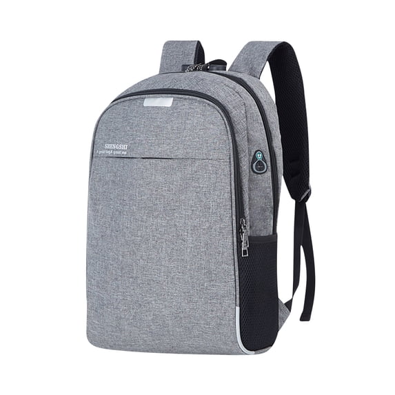 Nkmbld Classic Laptop Backpack USB Leisure Backpack, Large Capacity Computer Backpack, Suitable for Camping, Travel, and Going Out, Gray