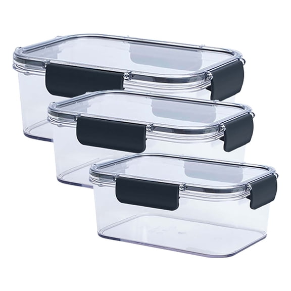 Nkmbld Clear Stackable Storage Bins Transparent Rectangular Preservation Box Refrigerator Storage Box Fruit Bento Box Transparent Sealed Preservation Box