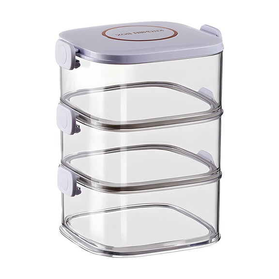 Nkmbld Clear Stackable Storage Bins with Lids Spice Organizer Kitchen Home Pepper Storage Box Sealed Jar Condiments Seasoning Jar