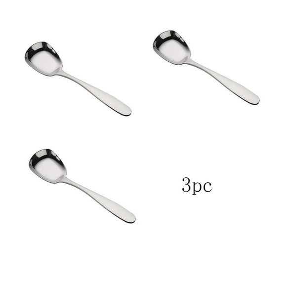 Nkmbld Coffee Spoons 3pc Stainless Steel Spoon Flat Bottom Spoon Dessert Spoon Rice Spoon, Using for Home, Kitchen or Restaurant, Multicolor
