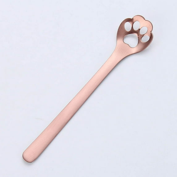 Nkmbld Coffee Spoons Cute 304 Stainless Steel Coffee Spoon Stirring Tea Spoon Mug Spoon Claw Dog Claw Cup Hollowed Out, Using for Home, Kitchen or Restaurant, Pink