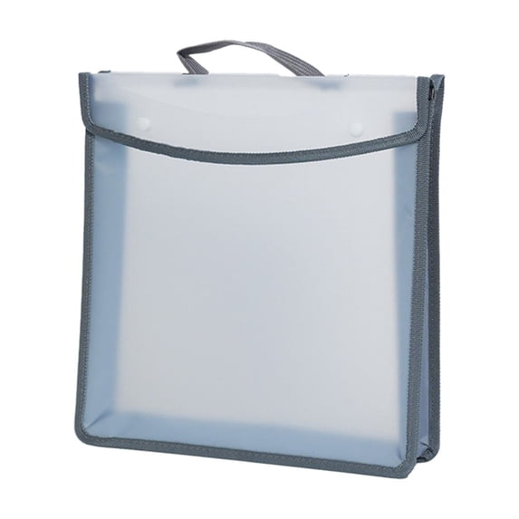 Nkmbld Colored Filing Folder for Office Business, Thickened Office File Folder Organizer Large Capacity Exam Paper Storage Bag with Handle, Gray
