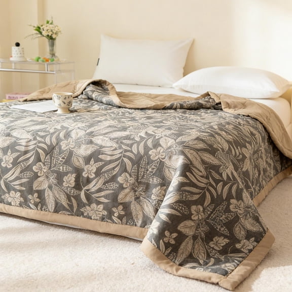 Nkmbld Cool Summer Blanket, Breathable Lightweight Silky Summer Ice Blankets for All Season, Soft Air Conditioning Quilt Machine Washable