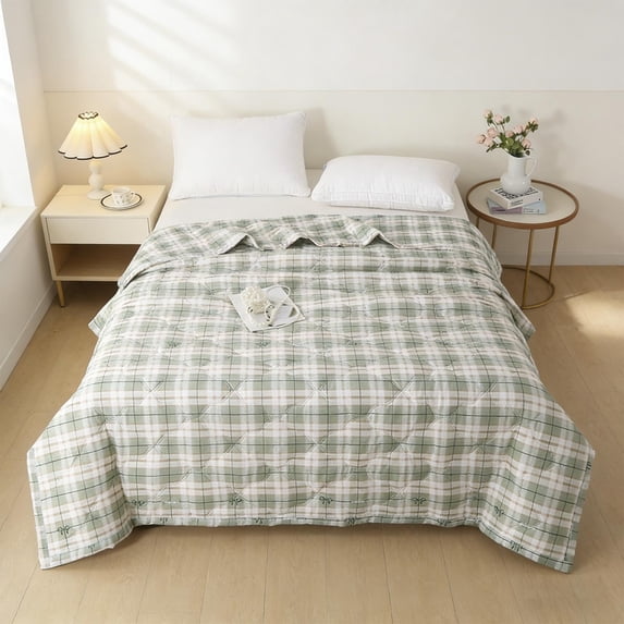 Nkmbld Cooling Comforter Queen Size, Breathable Print Floral Quilts Bedspread, Cozy Luxury Bedding Sets for All Season, Machine Washable