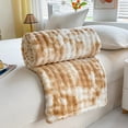 thumbnail image 1 of Nkmbld Cozy Faux Fur Throw Blanket for Couch, Cozy Soft and Fuzzy Plush Rabbit Fur Bubble Blanket for Sofa Bedroom Living Room, Machines Washable, Yellow, 1 of 8