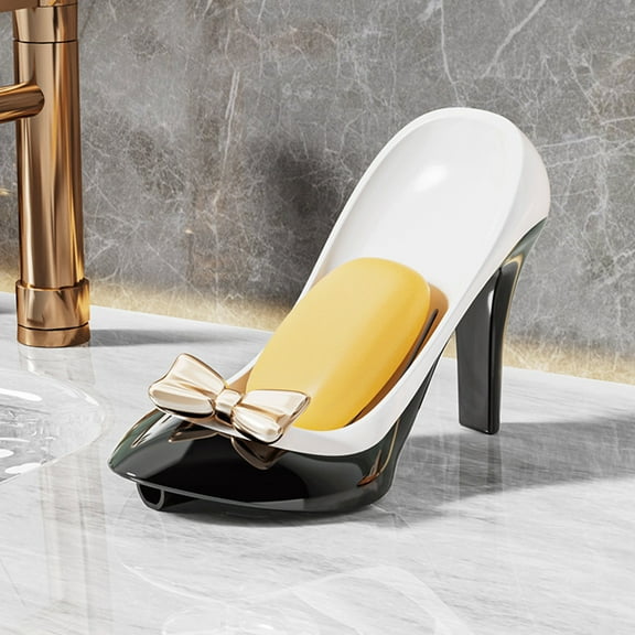 Nkmbld Creative High-Heel Shape Soap Box for Home Decoration, Leakproof Soap Container Suitable for Kitchen, Bathroom, Laundry