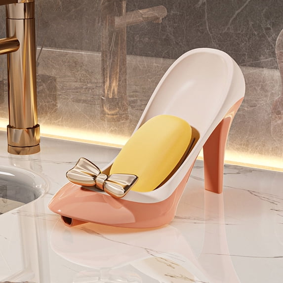 Nkmbld Creative High-Heel Shape Soap Box for Home Decoration, Leakproof Soap Container Suitable for Kitchen, Bathroom, Laundry