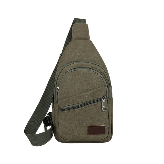 Nkmbld Crossbody Bags for Men, Canvas Sling Bag Crossbody Backpack Shoulder Casual Chest Bag Daypack Crossbody for Travel Sport Running Hiking, Green