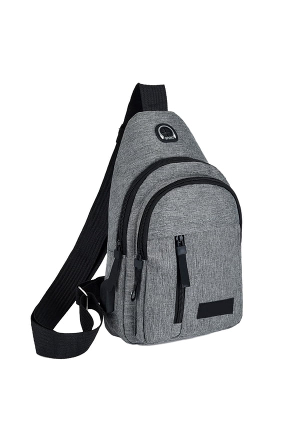 Crossbody Bags for Men, External Usb Charging Chest Bag Men's Waist Bag Shoulder Messenger Bag for Travel Sport Running Hiking, Gray