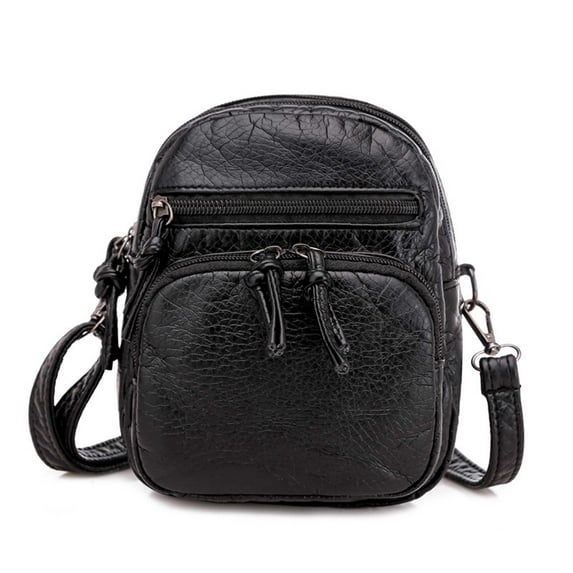 Nkmbld Crossbody Bags for Men, Shoulder Bag Mini Small Bag Multi-Compartment Large Screen Cell Phone Bag Coin Purse, Black
