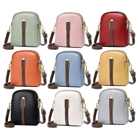 Nkmbld Crossbody Bags for Women, Leather Crossbody Fanny Packs Sling Bag, Waterproof Shoulder Mobile Phone Bag with Adjustable Strap, Gray
