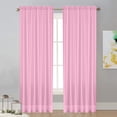 thumbnail image 1 of Nkmbld Curtains for Living Room, Solid Color Double-String Polyester Curtain Sheers Semi-Sheer Curtains for Living Room Kitchen Bedroom, Pink, 1 of 8