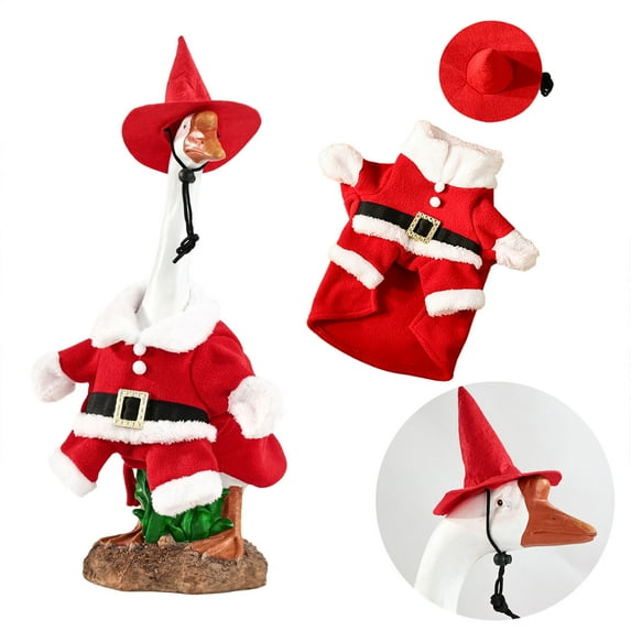 Nkmbld Cute Porch Goose Outfits Gooses Porch Clothes Pet Costume Christmas Set Gooses Standing Or Sitting Dog Outfits for Holiday Decor