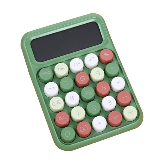 Nkmbld Desk Calculator Portable Scientific Calculator with Large LCD Display, Multifunctional Office Calculator with Big Round Buttons, Green