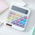 thumbnail image 1 of Nkmbld Desk Calculator Solar Scientific Calculator Large Screen 12 Digit Display, Gradient Color Basic Standard Calculators with Big Buttons, White, 1 of 8