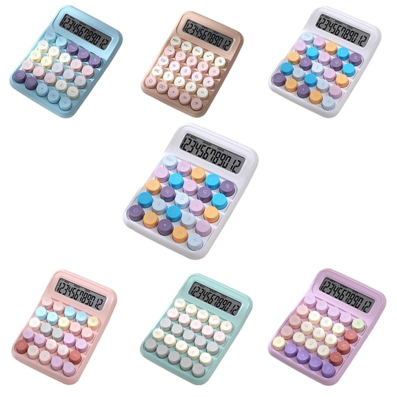 Nkmbld Desk Calculators with Large LCD Display, 12-Digit Basic Standard Calculators Portable Mini Digital Scientific Calculator with Big Buttons, White