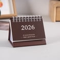 thumbnail image 1 of Nkmbld Desk Calendar 2026 Portable Mini Flip Desktop Calendar, Academic Monthly Planner for Home, Traval, Office, Holiday, Vacation, Brown, 1 of 7