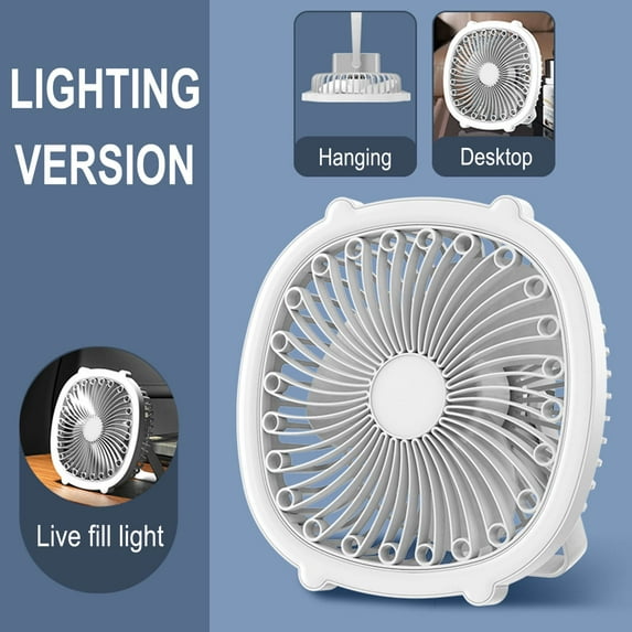 Nkmbld Desk Fan Charging Desktop Small Fan Dormitory Fan Wall-Mounted Mini Small Ceiling Fan Fan Lights