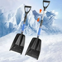 Nkmbld Detachable Snow Shovel for Car, Winter Car Retractable Snow Scraper Defrosting and Snow Cleaning Tool Car Mounted Snow Shovel with D-Grip Handle, Blue