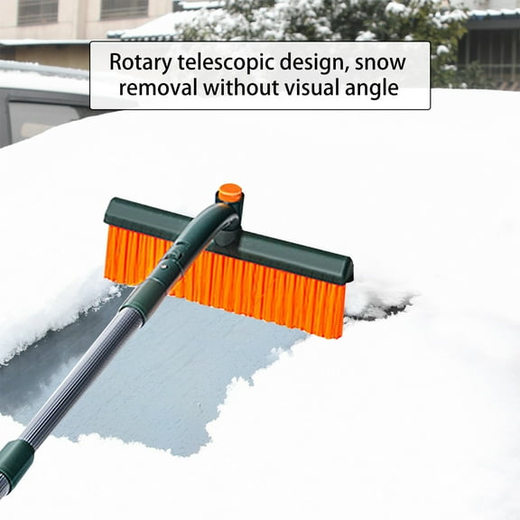 Nkmbld Detachable Snow Shovel for Car, 2 in 1 Ice Scraper and Extendable Snow Brush, Telescopic Snow Scraper with Foam Grip for Car Windshield, Green