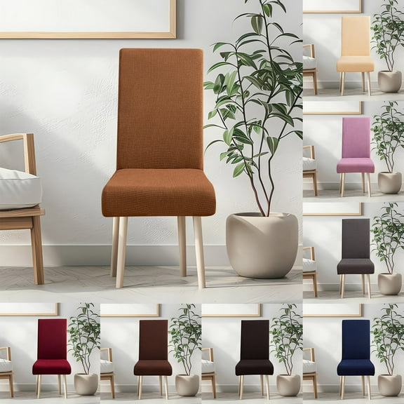 Nkmbld Dining Chair Covers, High Stretch Chair Slipcovers with Elastic Bottom, Machine Washable Furniture Protector Cover for Home Decor, Brown