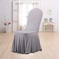 thumbnail image 1 of Nkmbld Dining Chair Covers with Skirt, Elastic Dining Chair Slipcovers Removable Washable Parson Chair Protector Cover for Kitchen Wedding Party, Gray, 1 of 8