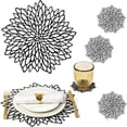 thumbnail image 1 of Nkmbld Dining Placemats Hibiscuss Flower Hollow Placemat Heat Resistant Washable Table Mats for Kitchen Dining Party Wedding Holiday Decorations, 1 of 8