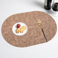 thumbnail image 1 of Nkmbld Dining Placemats Oval Cloth Grain Leather Placemats Heat Resistant Washable Table Mats for Kitchen Dining Party Natural Table Decor, 1 of 8