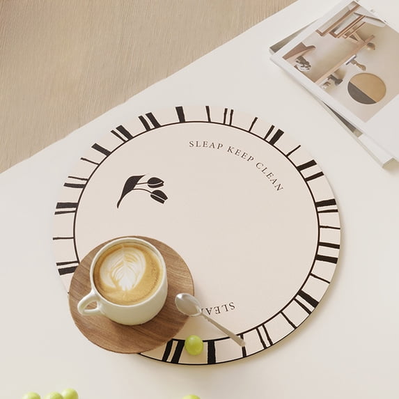 Nkmbld Dining Placemats Round Tulips Placemats for Dining Table, Durabled Rubber Placemats Heat Resistants Non-Slip Table Mats for Kitchen Dining Table Decor