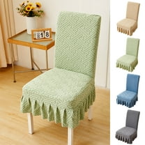 Nkmbld Dining Room Chair Covers with Skirt, Removable and Washable Chair Slipcovers Stretch Chair Protector Cover Suitable for Kitchen Banquet Hotel, Green