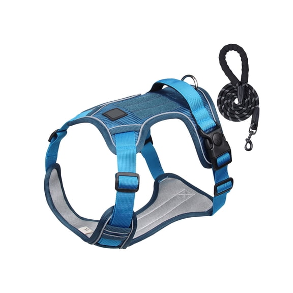 Nkmbld Dog Harness and Leash, Easy Control Soft Breathable Mesh Vest for Large Dog, Escape Proof Adjustable Pet Harnesses for Walking, Travel, Camping