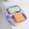 thumbnail image 1 of Nkmbld Double-Compartment Soap Box, Large Size Soap Case Drainable Soap Holders Double Layer Soap Tray for Kitchen, Bathroom, Laundry, Purple, 1 of 1