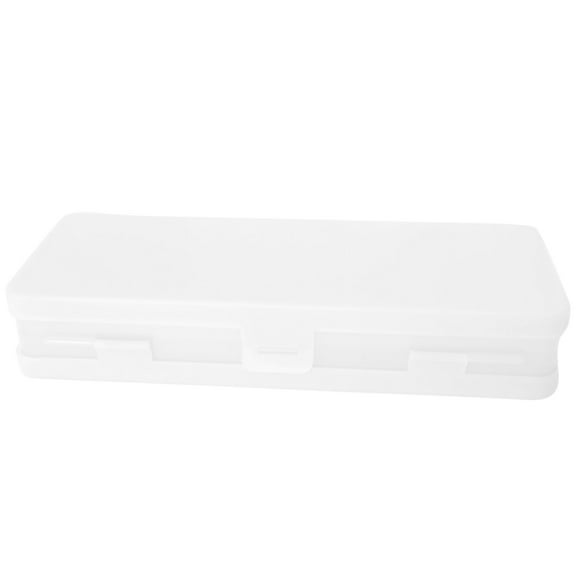 Nkmbld Double Layer Pencil Box Large Capacity Clear Pencil Case with Snap-Tight Lid, Plastic Hard Pencil Case for Office Supplies, Clear