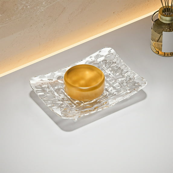 Nkmbld Draining Soap Dishes Glacier Pattern Household High Value Drains Soap Storage Rack Suitable for Kitchen, Bathroom, Laundry, White