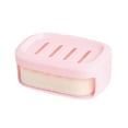 thumbnail image 1 of Nkmbld Draining Soap Dishes with Lid, Large Size Soap Box Drainable Soap Holders Double Layer Soap Rack for Kitchen, Bathroom, Laundry, Pink, 1 of 8