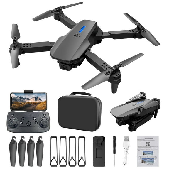 Nkmbld Drone with 1080P Camera, Drone with 1080P Camera WIFI FPV Quadcopter with Headless Altitude Hold Toys Gifts for Adults, Black