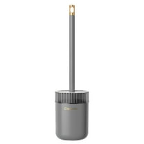 Nkmbld Durable Wall Mounted Toilet Brush with No Dead Corners for Toilet Cleaning, Household Cleaning Long Handle Toilet Brush and Holder Set, Gray