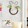 thumbnail image 1 of Nkmbld Easter Decorations, Easter Wreath Decor, Artificial Easter Rabbits Wreath White Flowers Green Leaves Grapevine for Front Door Farmhouse Wall Window Decor, 1 of 7
