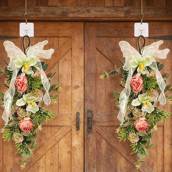 Nkmbld Easter Decorations, Easter Wreath Decor, Artificial Floral Wreaths for Easter Spring Decorations, Easter Wreath for Door Wall Mantel Window Decor